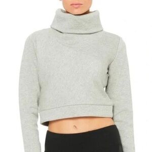 ALO Yoga - Soleil Long Sleeve Cropped High Neck Turtleneck Sweater Top